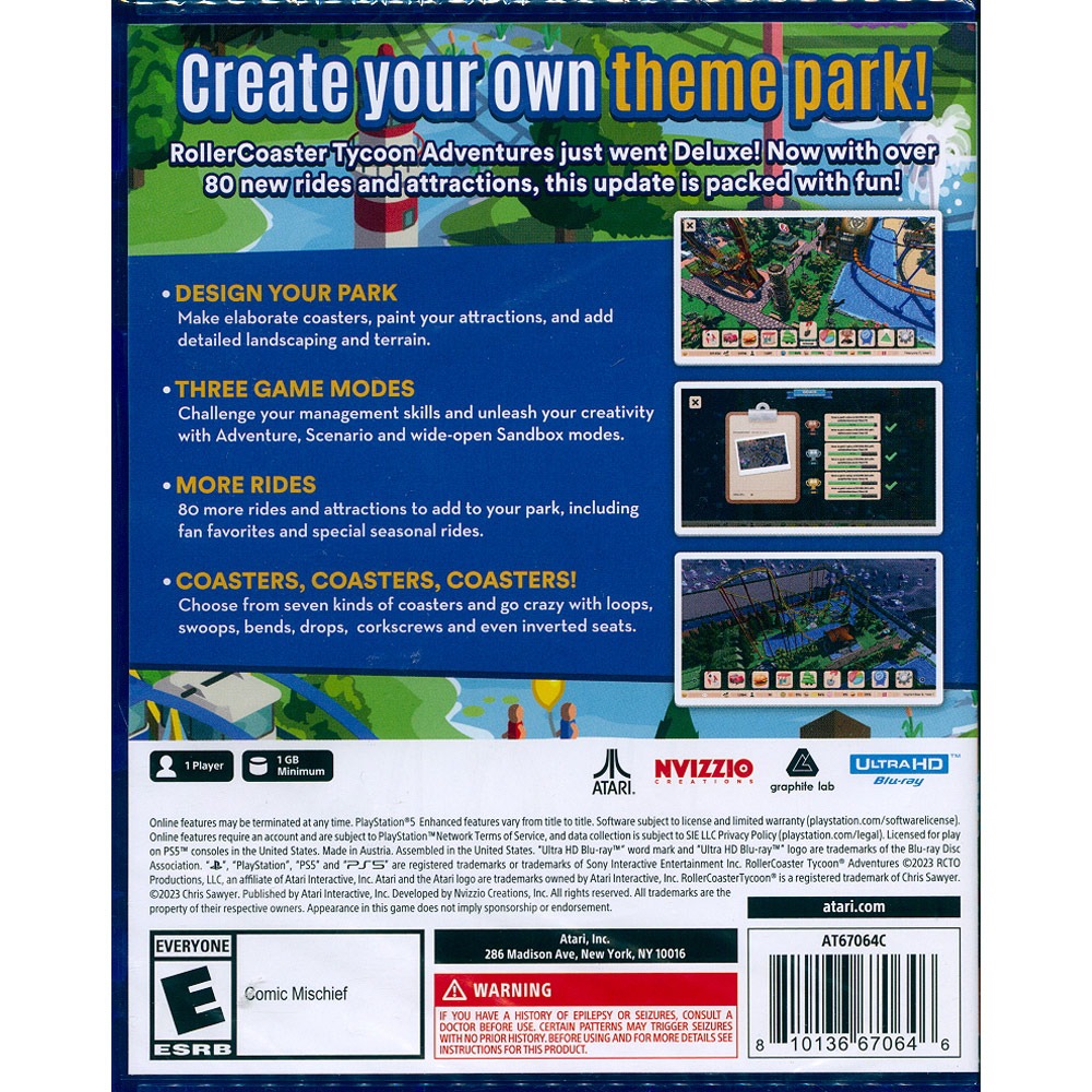 【一起玩】PS5 模擬樂園：冒險 豪華版 英文美版 RollerCoaster Tycoon Deluxe-細節圖3