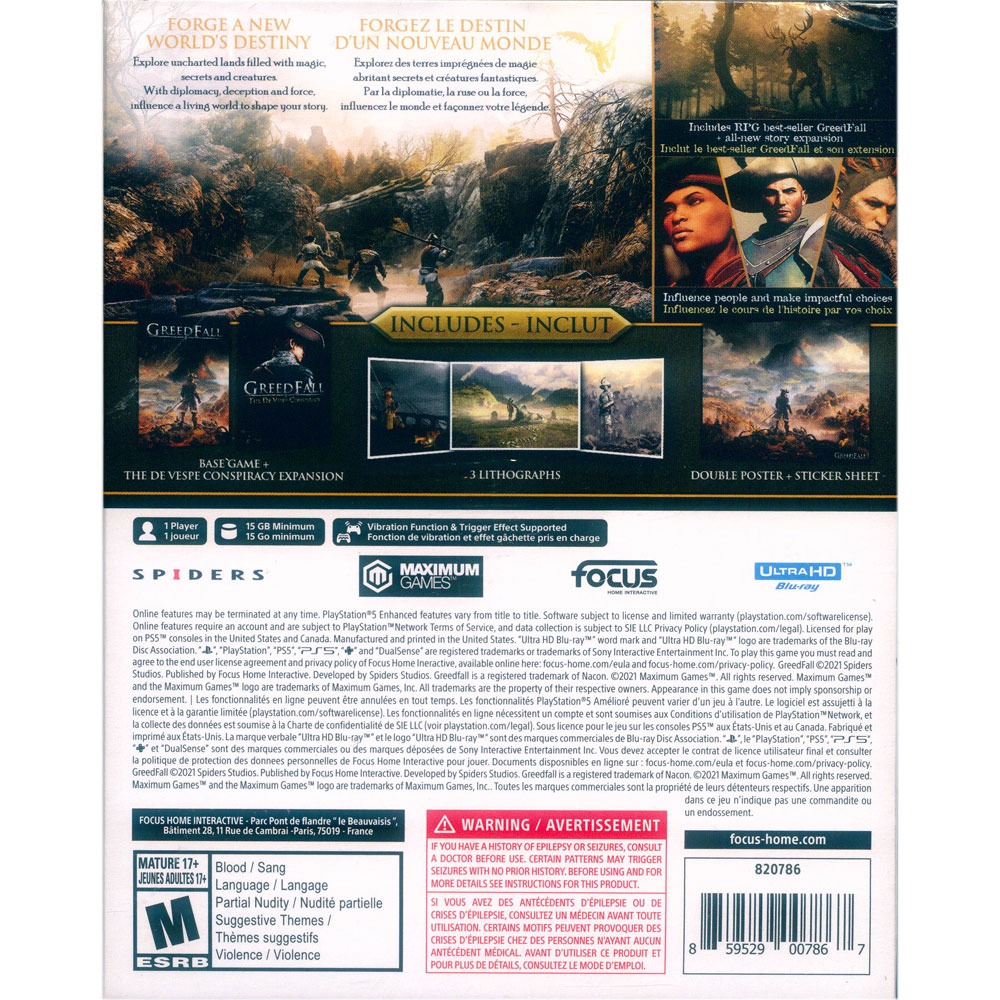 【包裝不完美】PS5 貪婪之秋 黃金版 中英文美版 Greedfall: Gold Edition-細節圖3