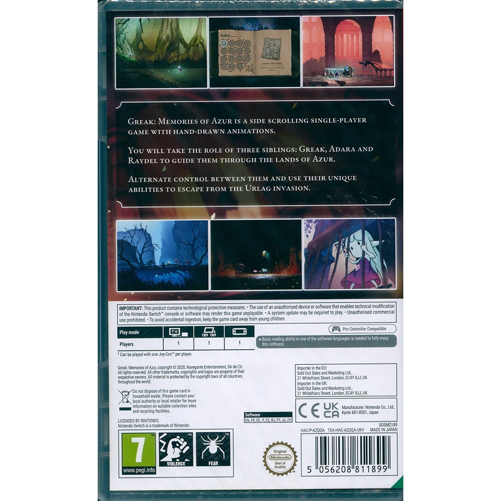 【一起玩】 NS SWITCH 格雷克 阿祖爾的回憶 中英日文歐版 GREAK MEMORIES OF AZUR-細節圖2