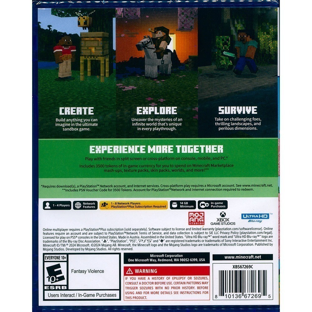 【一起玩】PS5 我的世界+3500代幣 中文版 Minecraft +3500 TOKENS 創世神 麥塊-細節圖3