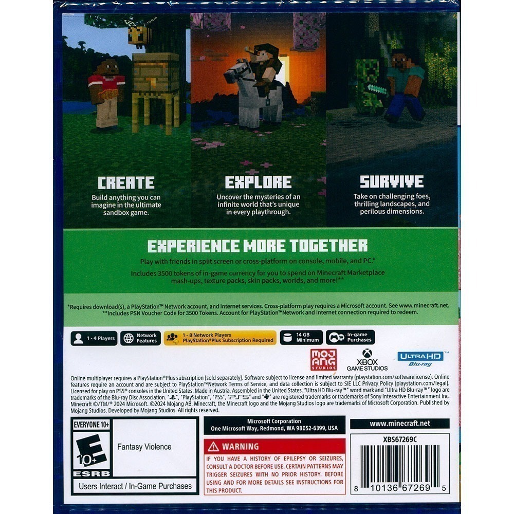 【一起玩】PS5 我的世界+3500代幣 中文版 Minecraft +3500 TOKENS 創世神 麥塊-細節圖3