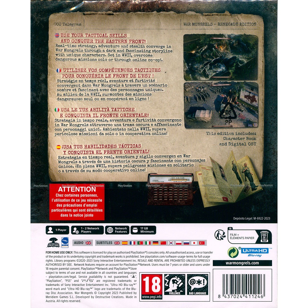 【全新已拆封，盒損】PS5 被遺忘的我們 叛徒版 中英日文歐版 War Mongrels Renegade-細節圖4