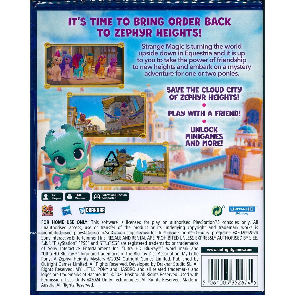 【一起玩】PS5 彩虹小馬：微風高地之謎 中英日文歐版 My Little Pony A Zephyr Heights-細節圖2