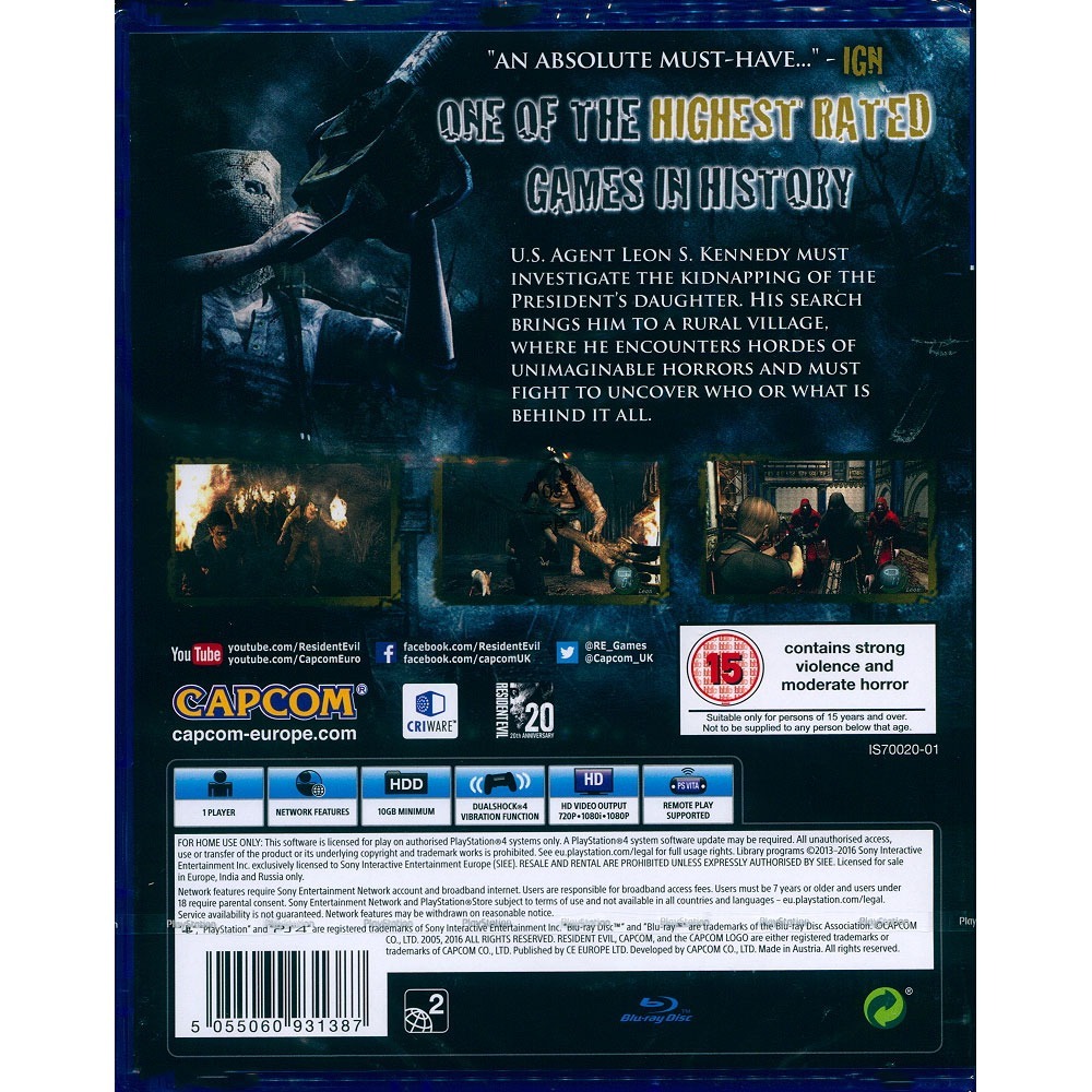 【一起玩】PS4 惡靈古堡 4 完整版 英文歐版(含所有DLC) RESIDENT EVIL 4-細節圖3