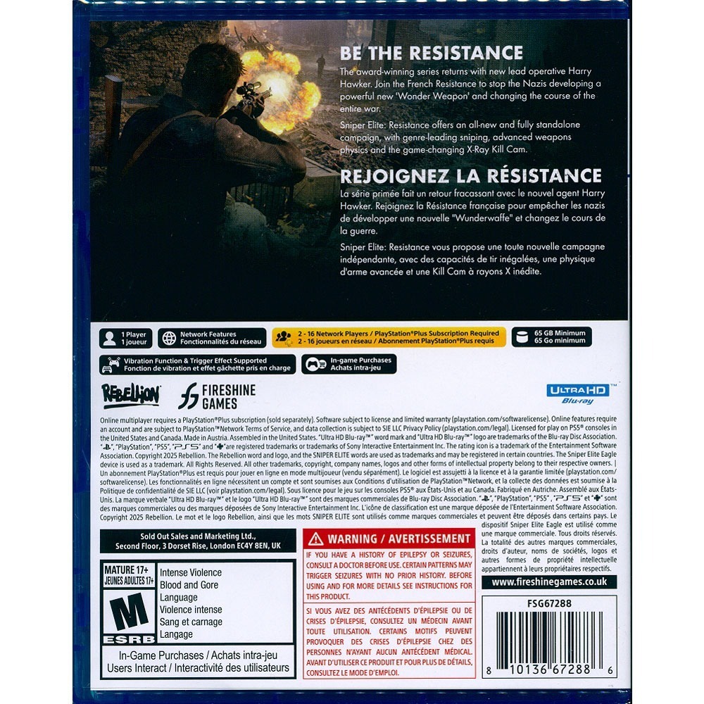 【一起玩】PS5 狙擊菁英：抵抗 狙擊之神：抵抗 中英日文美版 Sniper Elite: Resistance 抵抗-細節圖3