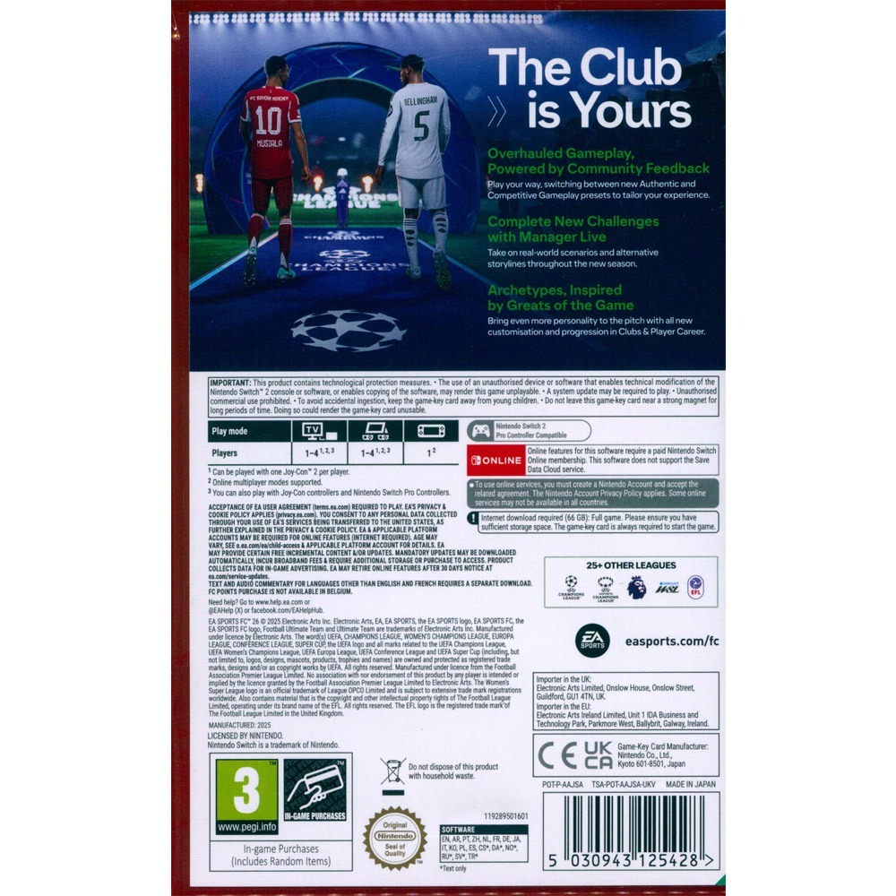 【一起玩】NS2 SWITCH2 FC26 國際足盟大賽 26(鑰匙卡) 中文版 EA SPORTS FC 26-細節圖4