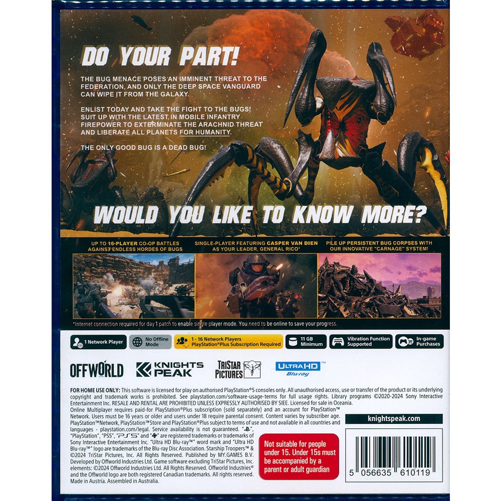 【一起玩】PS5 星河艦隊：滅絕 中英日文澳洲版 Starship Troopers: Extermination-細節圖3