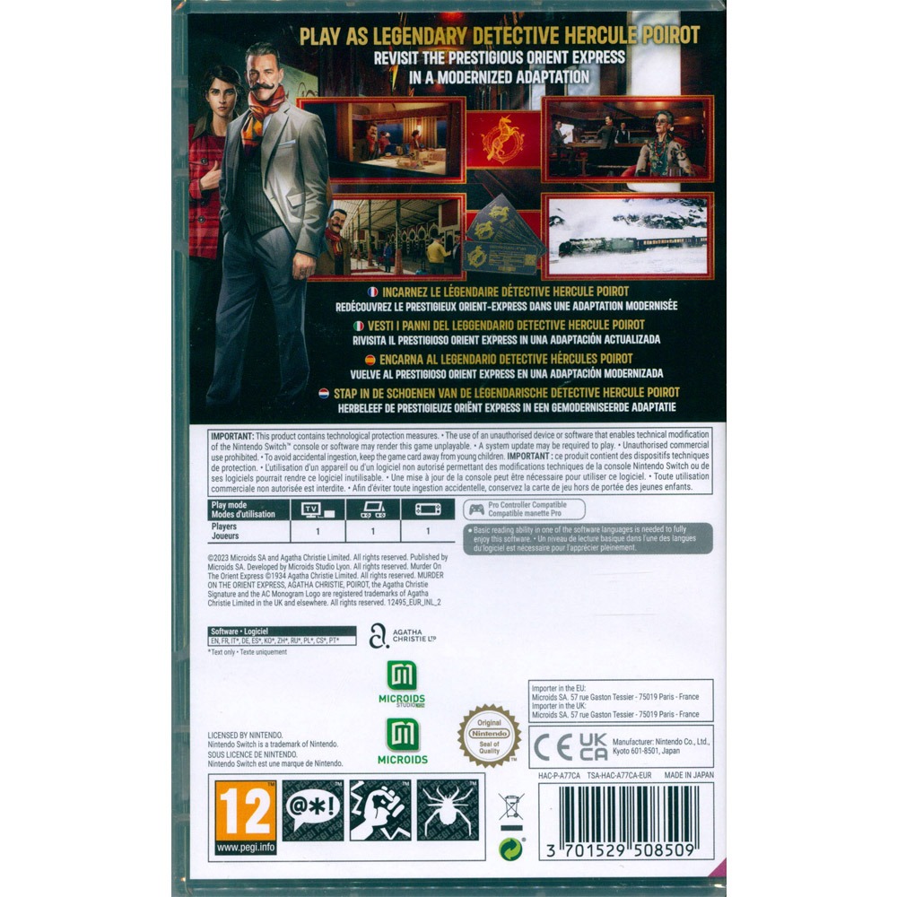【一起玩】NS SWITCH 阿加莎·克莉絲蒂 東方快車謀殺案 中英文歐版 Agatha Christie-細節圖3
