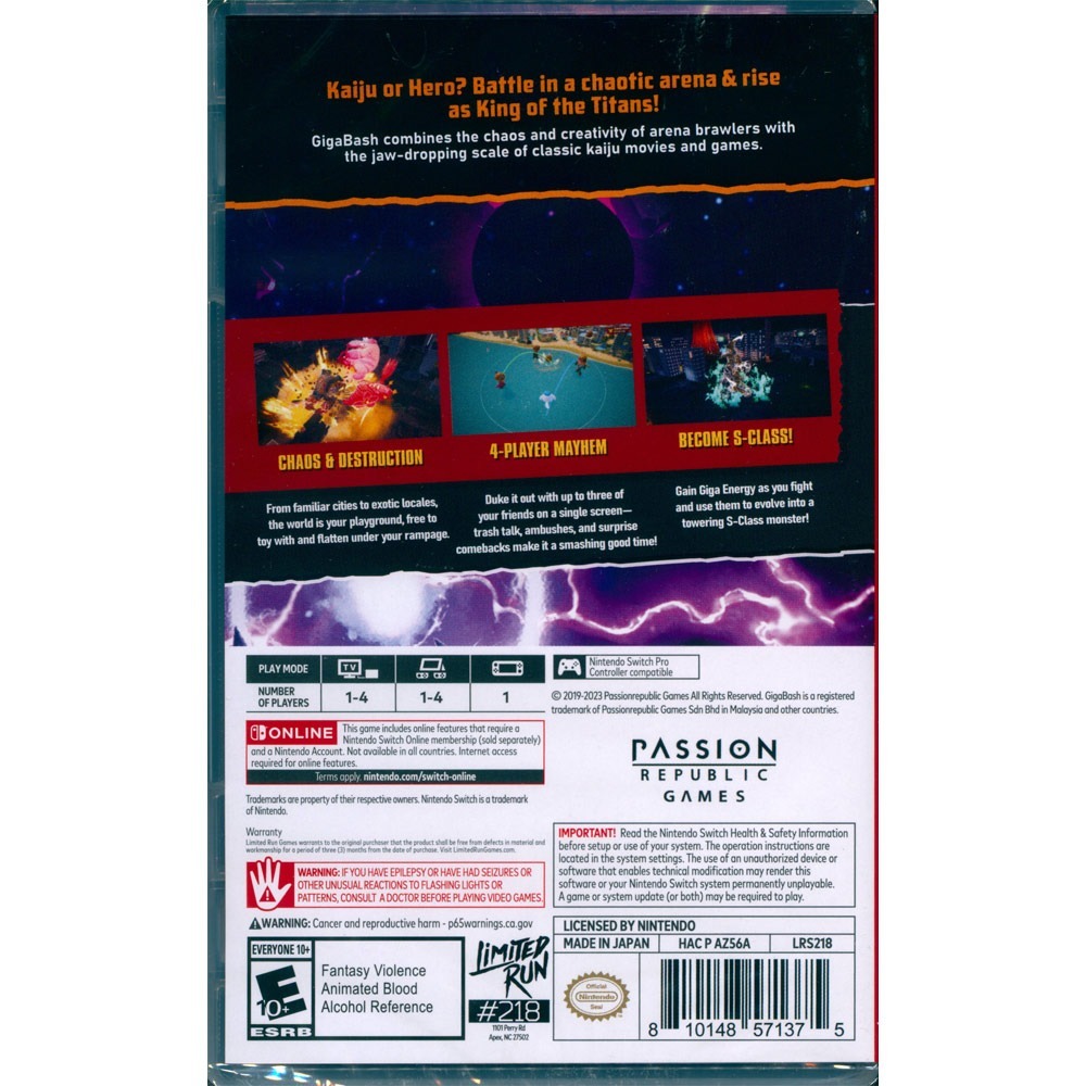 【一起玩】NS Switch 巨擊大亂鬥 中英日文美版 GigaBash-細節圖3