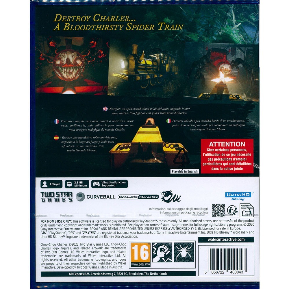 【一起玩】PS5 查爾斯小火車 中英日文歐版 Choo-Choo Charles 血腥殺戮列車-細節圖3