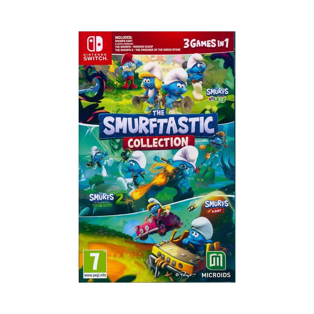 【一起玩】NS SWITCH 藍色小精靈奇幻合輯 中英日文歐版 THE SMURFTASTIC COLLECTION-細節圖2