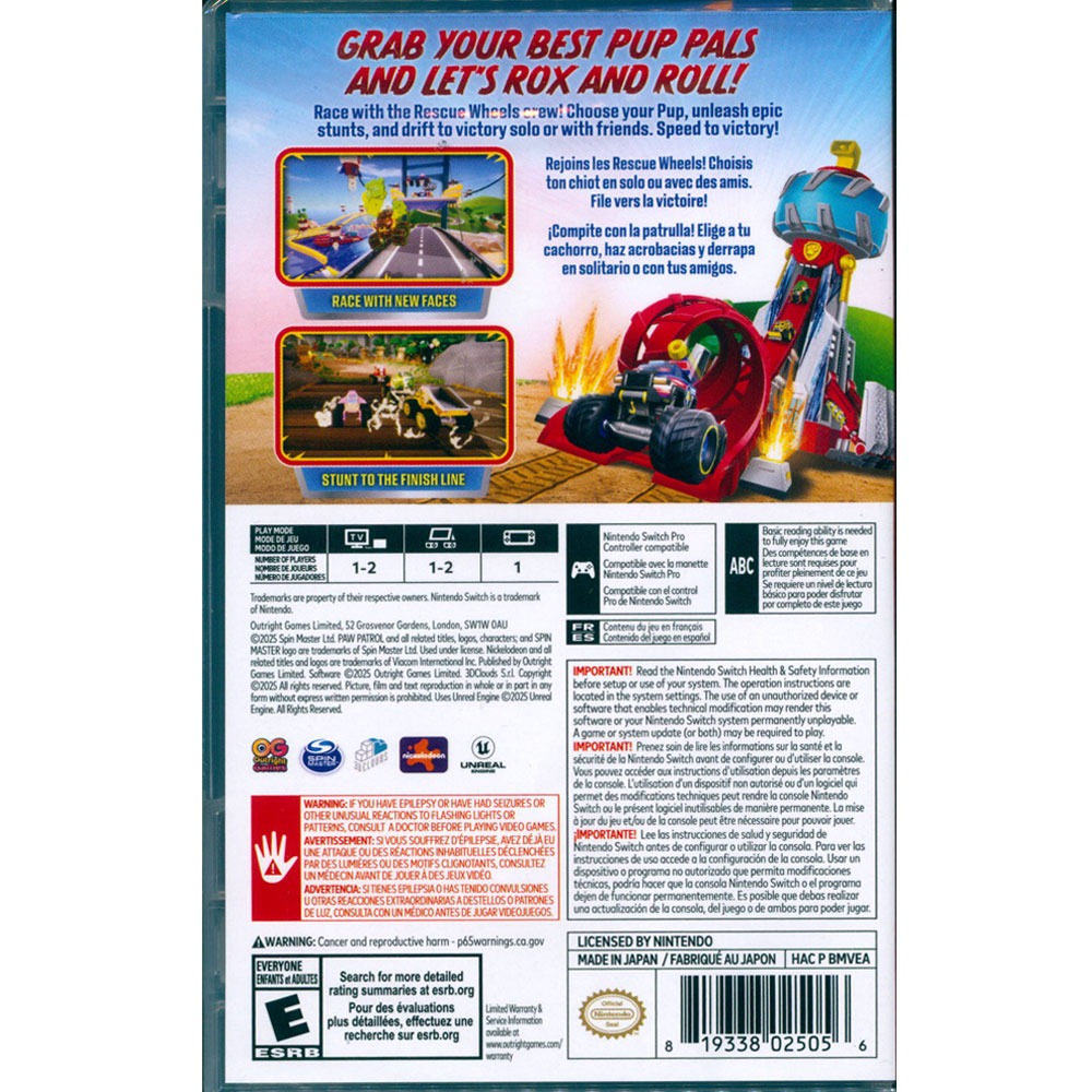 【一起玩】NS Switch 汪汪隊立大功：威力賽車大獎賽 中英文美版 Paw Patrol Rescue Wheel-細節圖2
