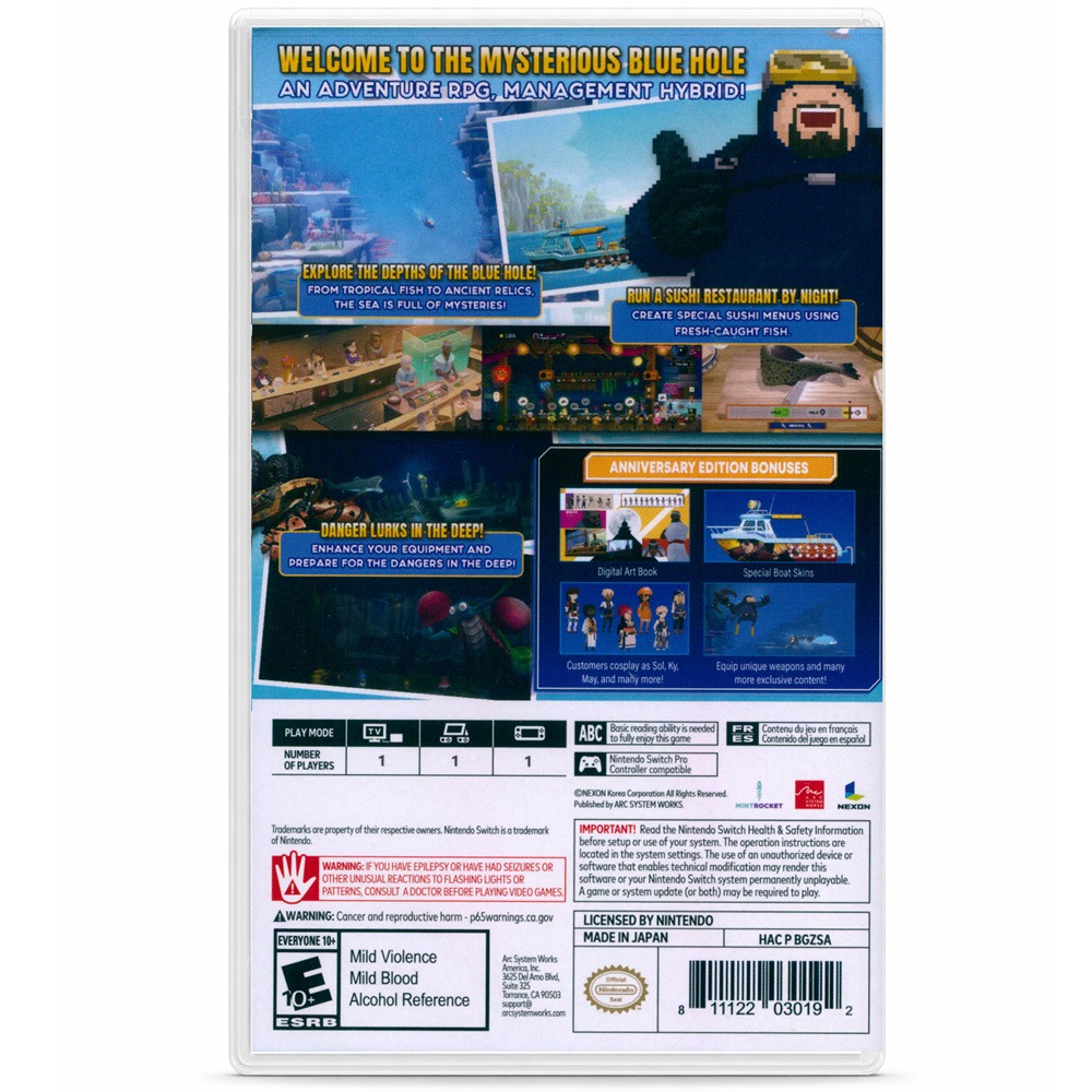 【一起玩】NS SWITCH 潛水員戴夫 週年紀念版 中英日文美版 Dave The Diver-細節圖2