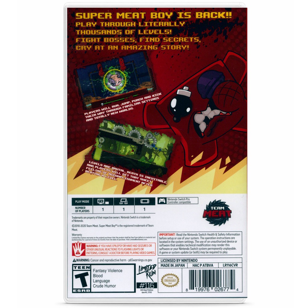 【一起玩】NS Switch 超級肉肉男孩：永恆不朽 中英日文美版 SUPER MEAT BOY FOREVER-細節圖3