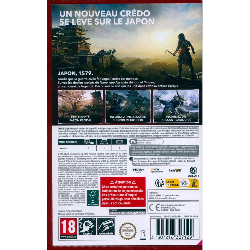 【一起玩】NS2 Switch2 刺客教條：暗影者 中英日文歐版 Assassin＇s Creed Shadows-細節圖3