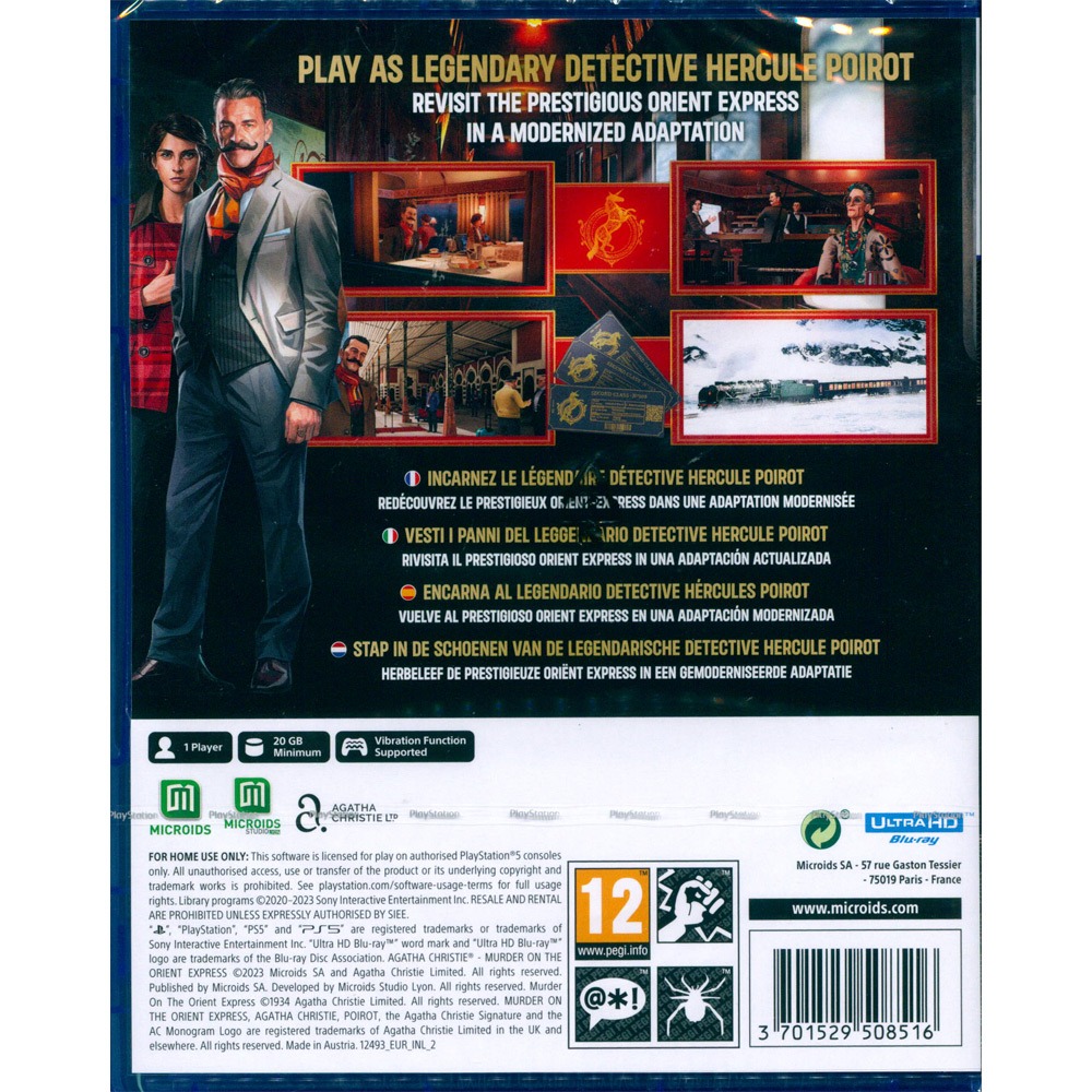 【一起玩】PS5 阿加莎·克莉絲蒂 東方快車謀殺案 中英文歐版  Agatha Christie-細節圖3