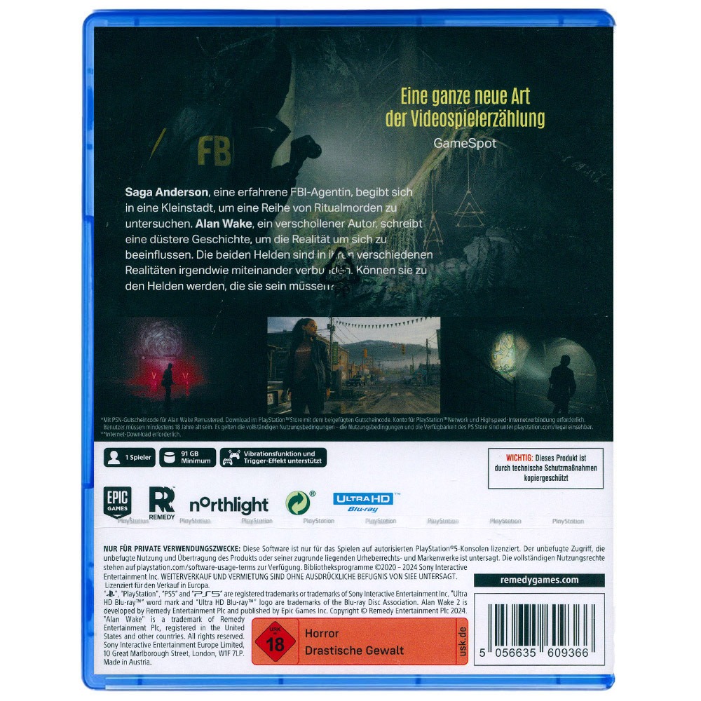 【一起玩】PS5 心靈殺手2 豪華版 中英日文歐版 Alan Wake 2 Deluxe Edition-細節圖2