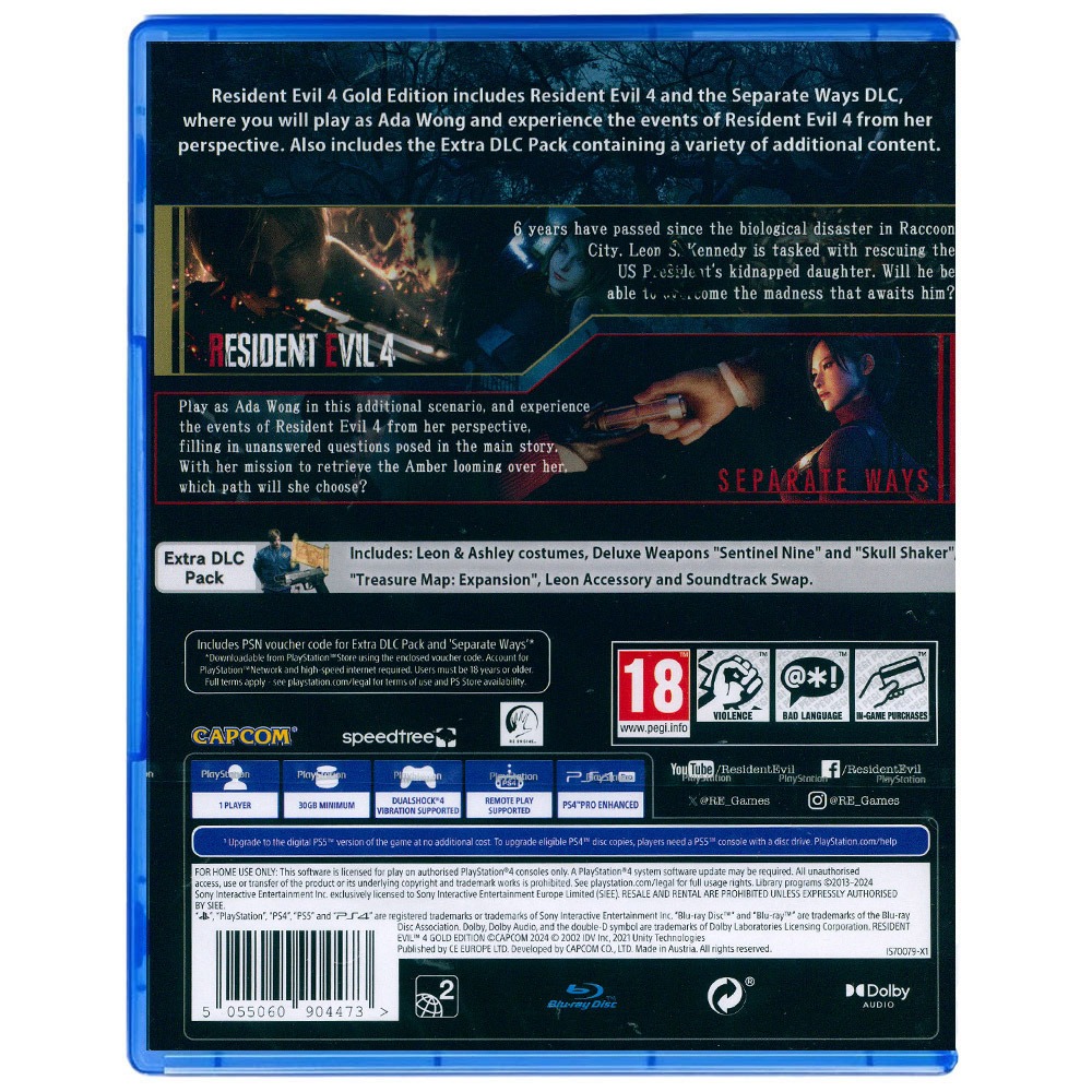 【一起玩】PS4 惡靈古堡 4 重製版 黃金版 中英日文歐版 RESIDENT EVIL 4 Remake-細節圖3