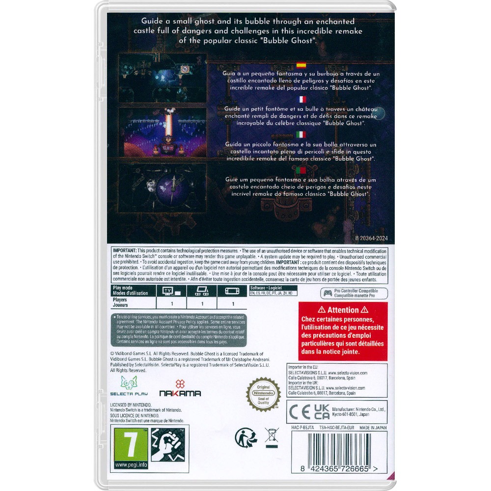 【一起玩】NS SWITCH 泡泡幽靈 重製版 中英日文歐版 BUBBLE GHOST REMAKE-細節圖3