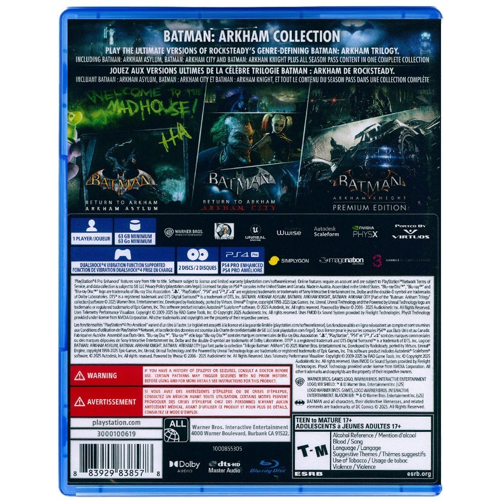 【一起玩】PS4 蝙蝠俠：阿卡漢 三部曲 英文美版 Batman: Arkham Collection-細節圖3