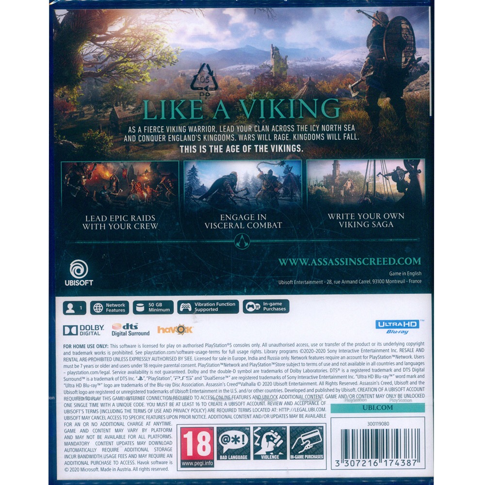 【一起玩】PS5 刺客教條：維京紀元 英文歐版 Assassin＇s Creed Valhalla-細節圖3