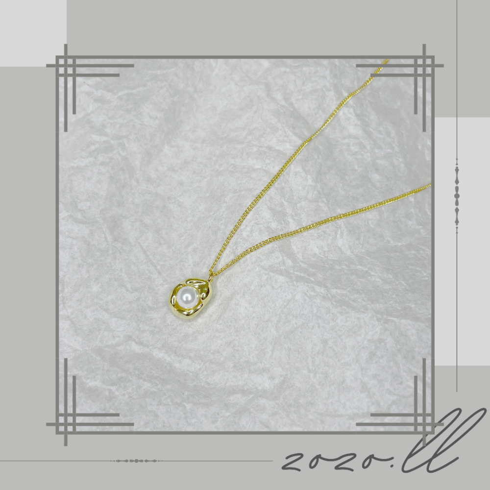 zozo.ll ❧ 不規則珍珠項鍊 S925銀「台灣現貨」 法式項鍊、珍珠項鍊、貝殼珍珠項鍊-細節圖3