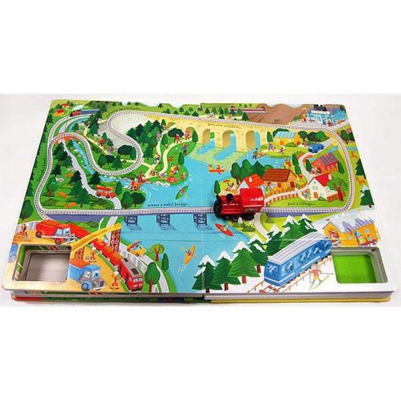 兒童節禮物  USBORNE wind up 火車 巴士 飛機 雪橇 跑跑 發條車 軌道書 車車 書 禮物書 兒童節-細節圖5