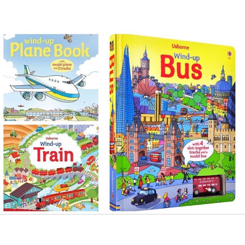 兒童節禮物  USBORNE wind up 火車 巴士 飛機 雪橇 跑跑 發條車 軌道書 車車 書 禮物書 兒童節-細節圖2