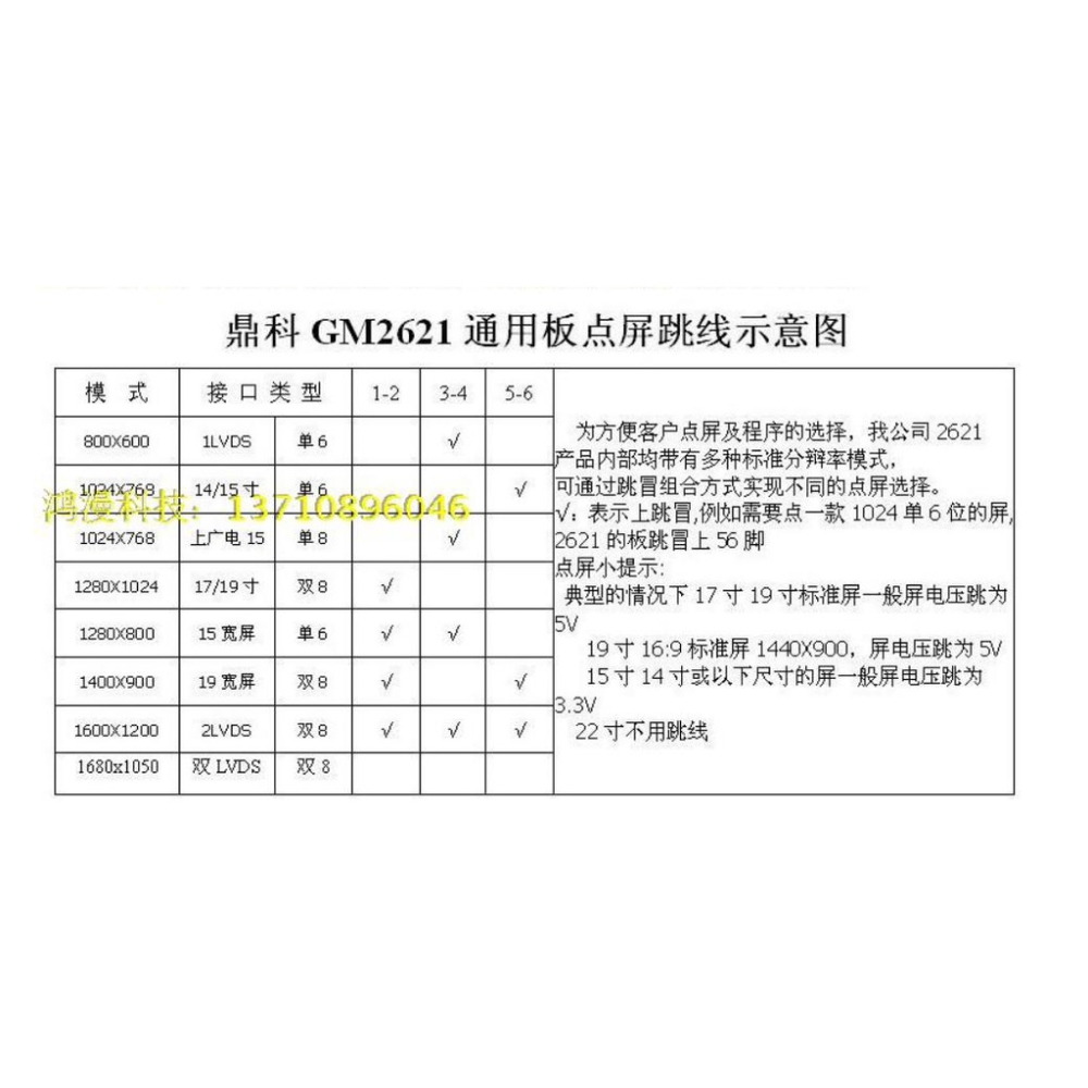 全新 LVDS  GM2621 跳帽驅動板 10吋~42吋 送 屏線 代 GM2270-細節圖5