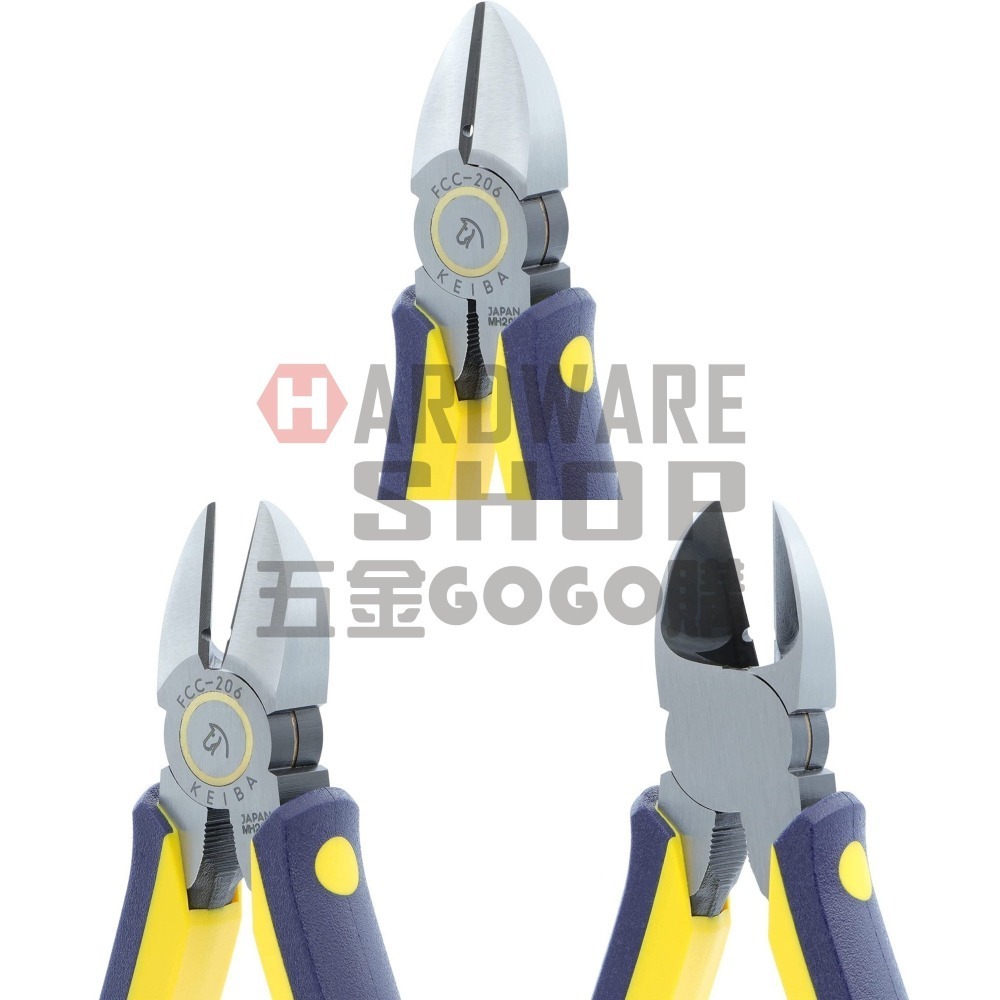 日本 KEIBA 馬牌 FCC-206 雙色握柄 砲金 強力 斜口鉗 6＂ 150 m/m 倍力 斜口鉗 FCC206-細節圖4