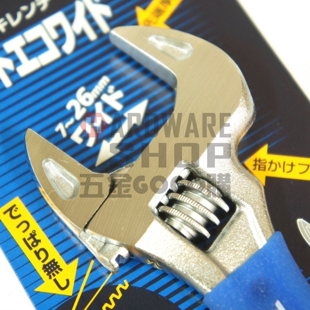 日本 TOP HY-26S 短柄 大開口 活動板手 ショートエコワイド 短把手 活動扳手 HY26S-細節圖4