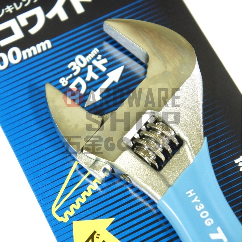 日本 TOP HY-30G 膠柄 大開口 活動板手 エコワイド 活動扳手 HY30G-細節圖4