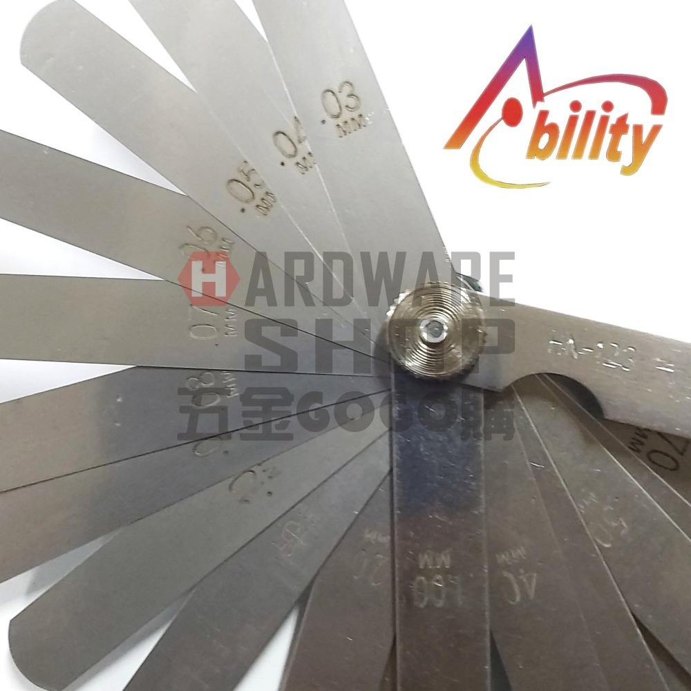 Ability HN-123 公制 26片 厚薄規 間隙片 間隙規 Thickness Gauge HN123-細節圖3
