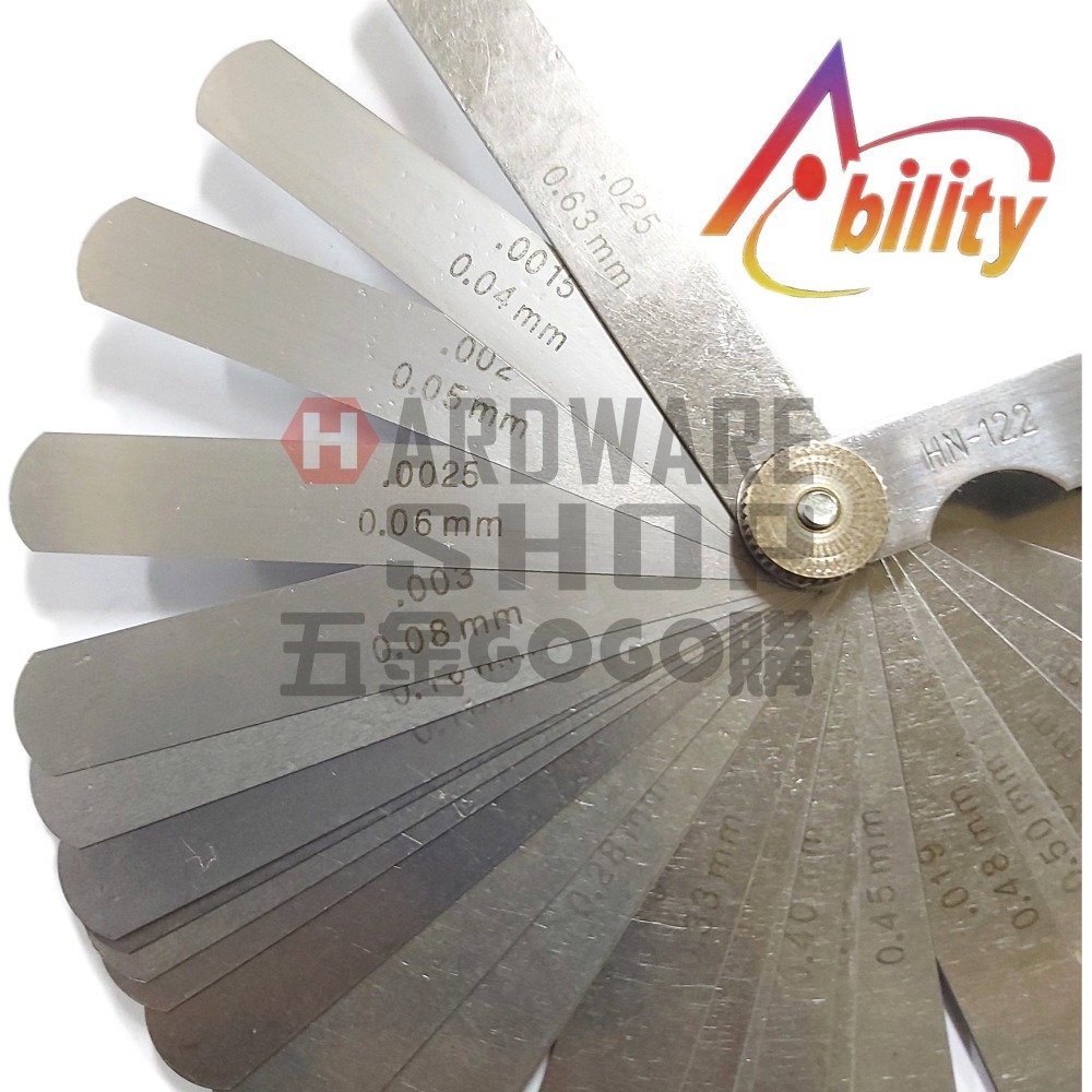 Ability HN-122 英制 26片 厚薄規 間隙片 間隙規 Thickness Gauge HN122-細節圖3