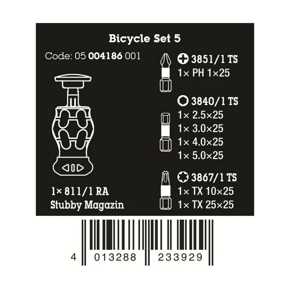 德國 WERA Bicycle Set 5 不銹鋼 起子頭 自行車組 附磁 大頭 棘輪起子 把手 004186-細節圖3