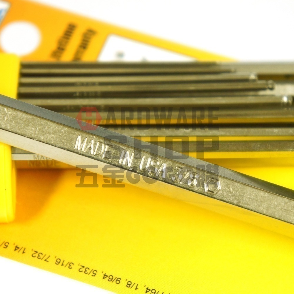 美國 BONDHUS 英制 13支組 77037 白金 雙頭 球型 六角板手 球頭 六角扳手-細節圖3