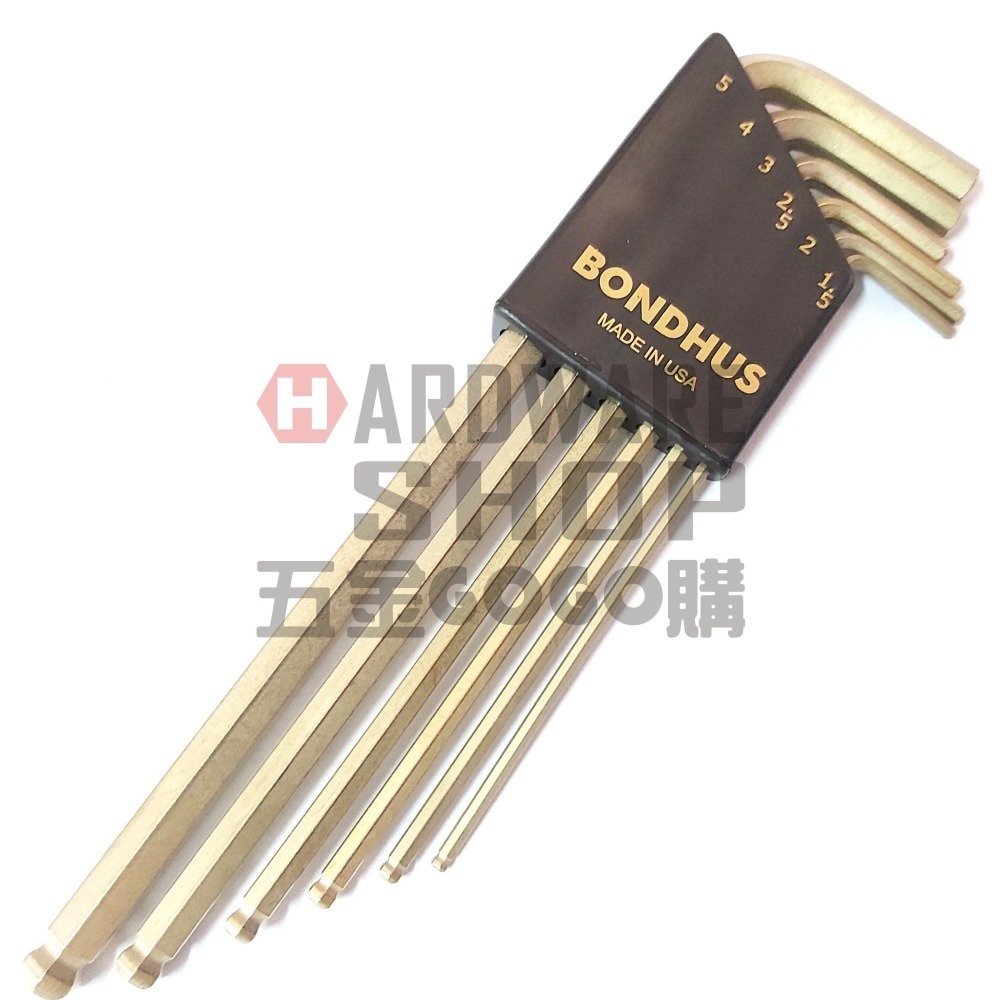 美國 BONDHUS 公制 38046 6支組 黃金 球型 六角板手 球頭 六角扳手-細節圖6