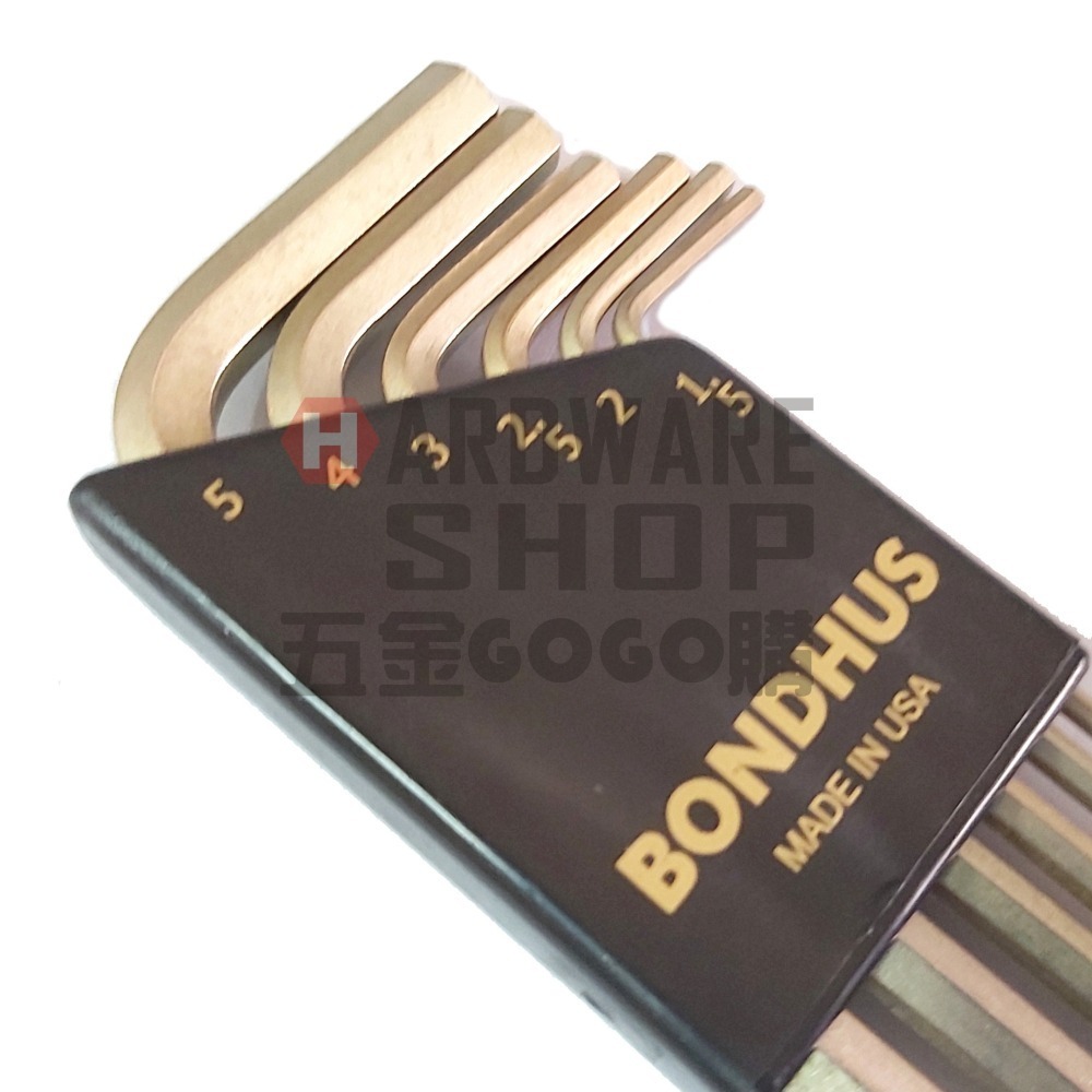 美國 BONDHUS 公制 38046 6支組 黃金 球型 六角板手 球頭 六角扳手-細節圖5