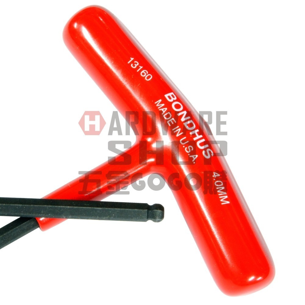 美國 BONDHUS 公制 13160 4.0 mm T型 超長 球型 六角板手 球頭 六角扳手 4mm-細節圖4