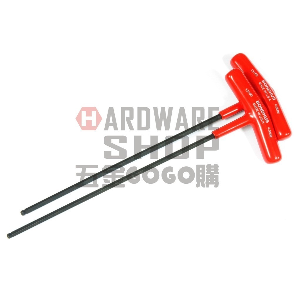 美國 BONDHUS 公制 4.0 mm 13160 T型 超長 球型 六角板手 球頭 六角扳手 4mm-細節圖3