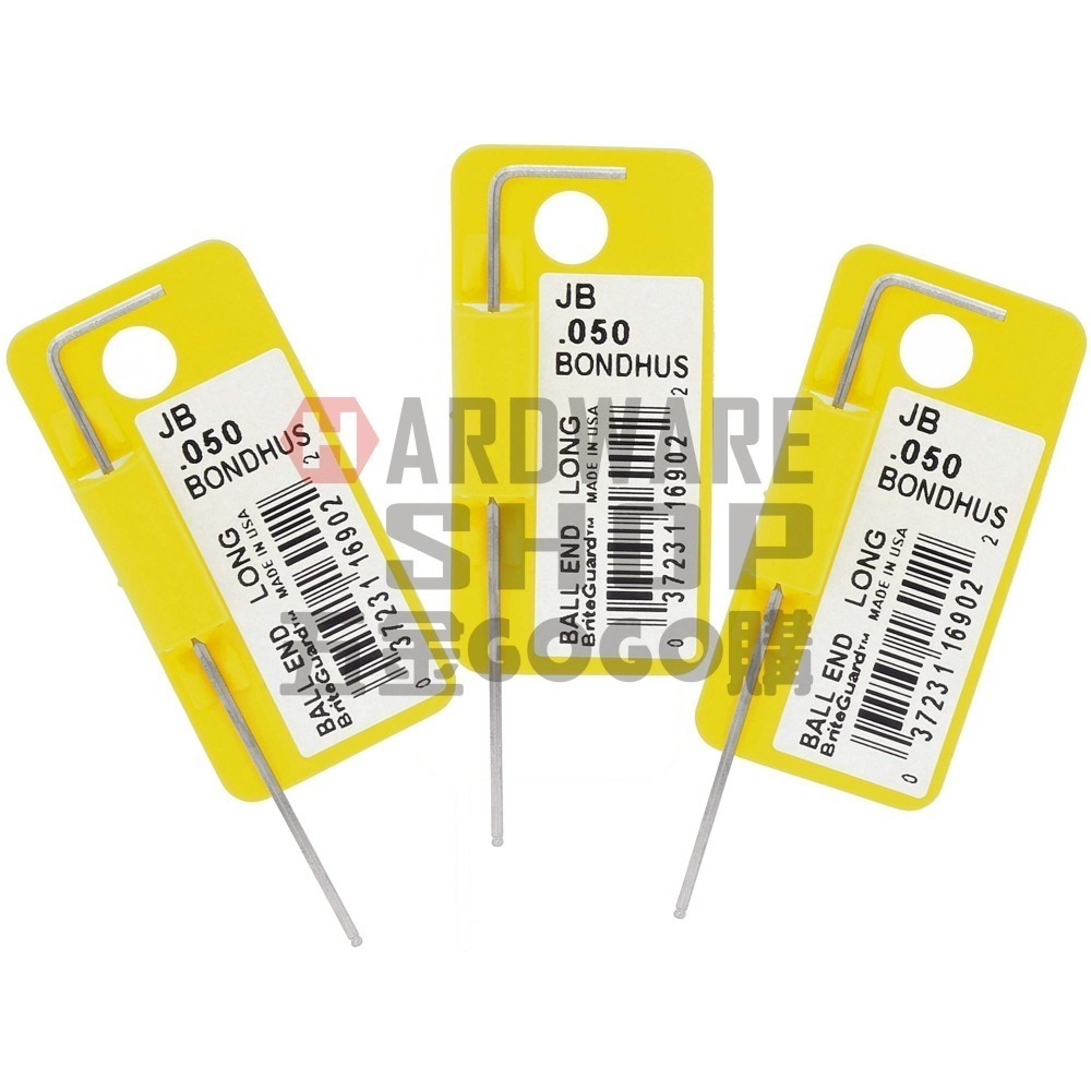 美國 BONDHUS 英制 0.05＂ 16902 白金 球型 六角板手 球頭 六角扳手-細節圖4