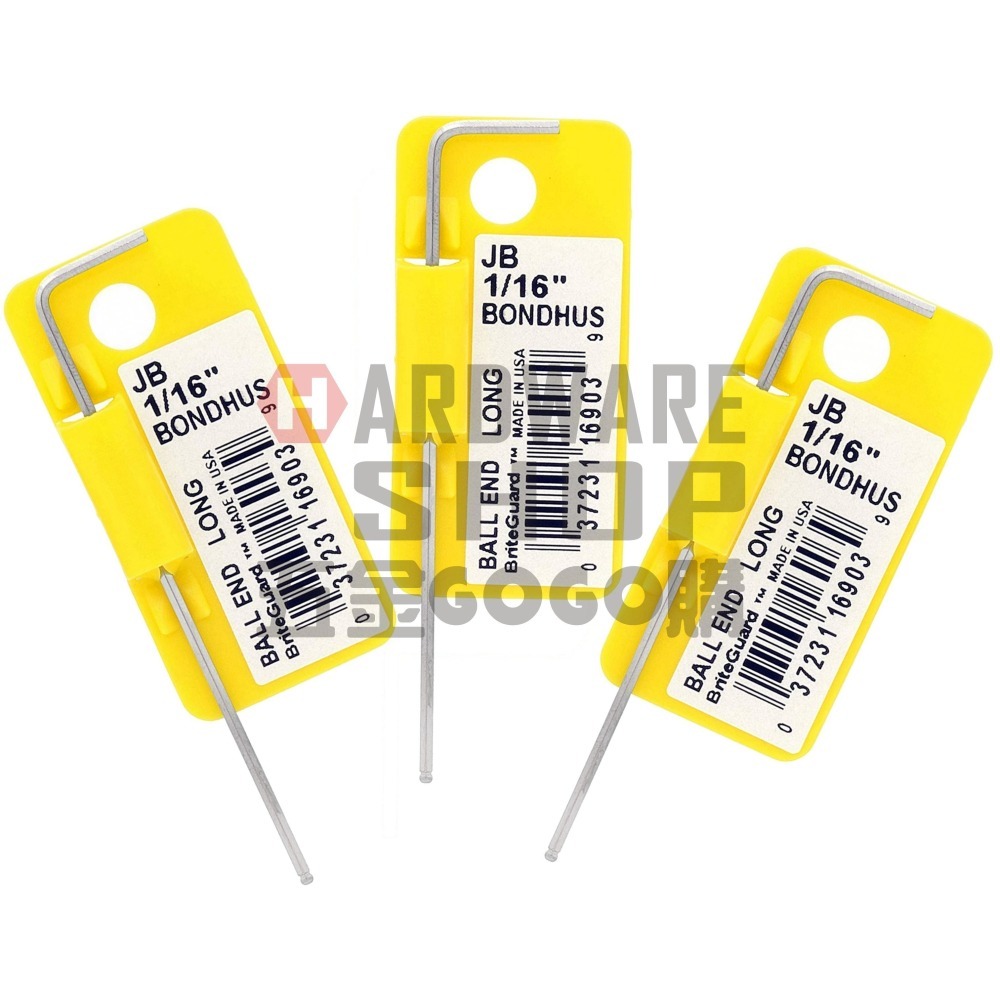 美國 BONDHUS 英制 16903 1/16 白金 球型 六角板手 球頭 六角扳手-細節圖4