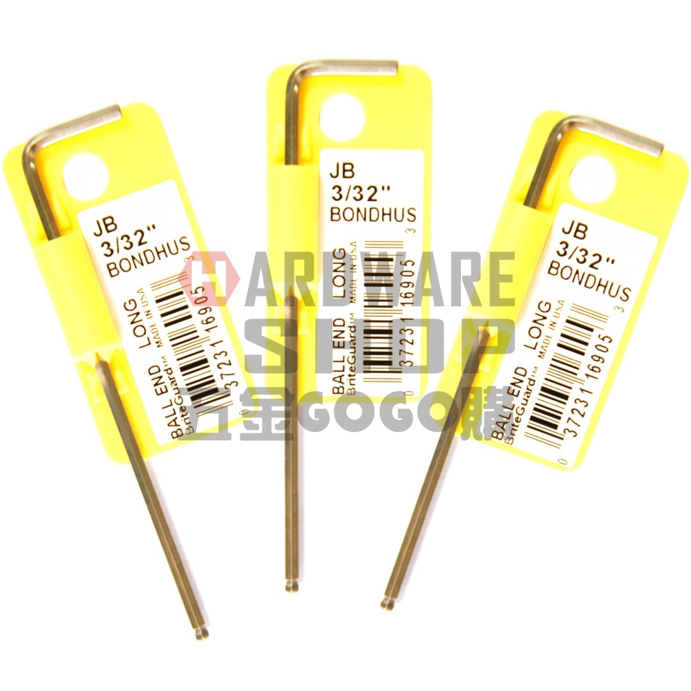 美國 BONDHUS 英制 16905 3/32 白金 球型 六角板手 球頭 六角扳手-細節圖4