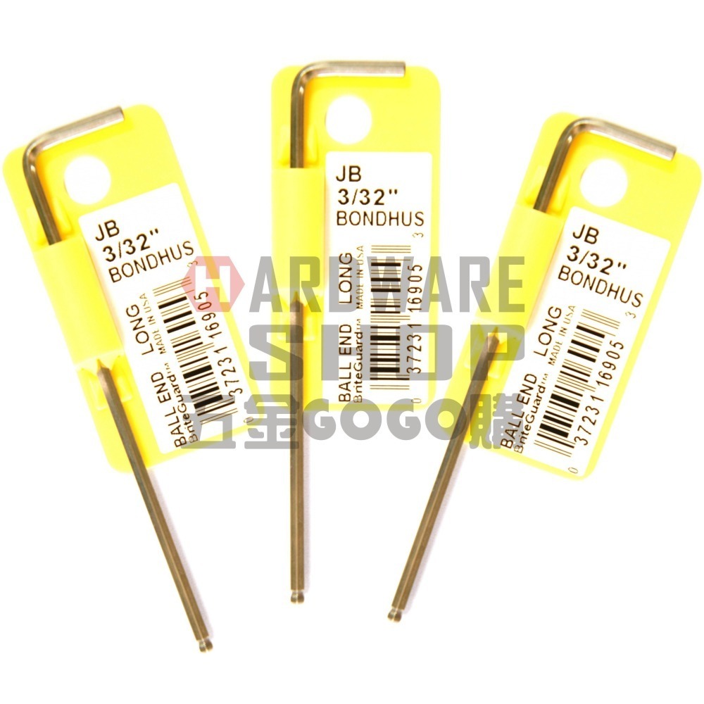 美國 BONDHUS 英制 3/32＂ 16905 白金 球型 六角板手 球頭 六角扳手-細節圖4