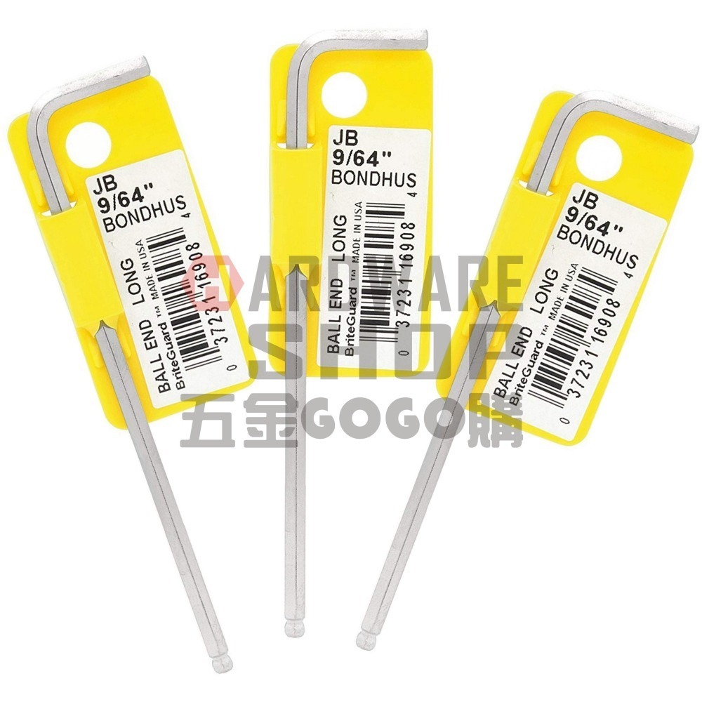 美國 BONDHUS 英制 16908 9/64 白金 球型 六角板手 球頭 六角扳手-細節圖4