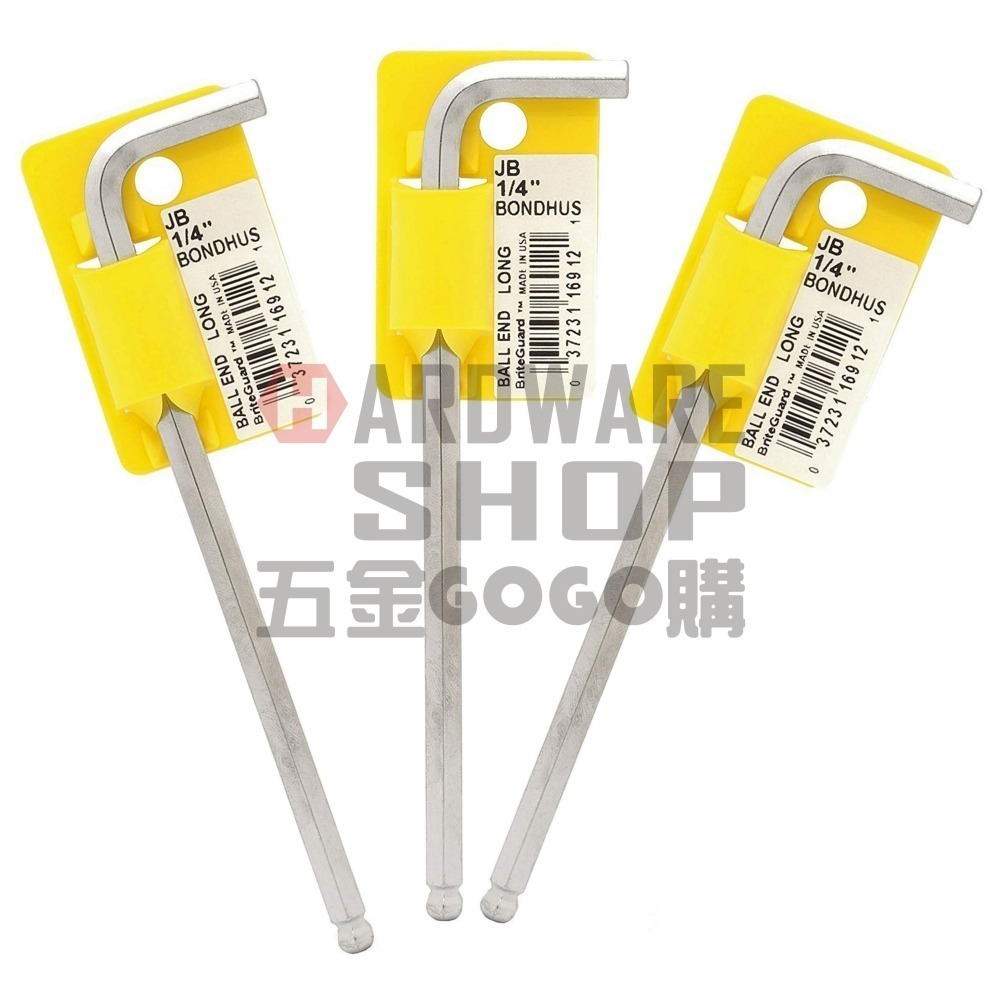 美國 BONDHUS 英制 16912 1/4 白金 球型 六角板手 球頭 六角扳手-細節圖4