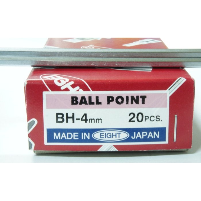 日本 EIGHT 公制 BH-4 白金 球型 六角板手 016H 4.0 mm 球頭 六角扳手-細節圖4