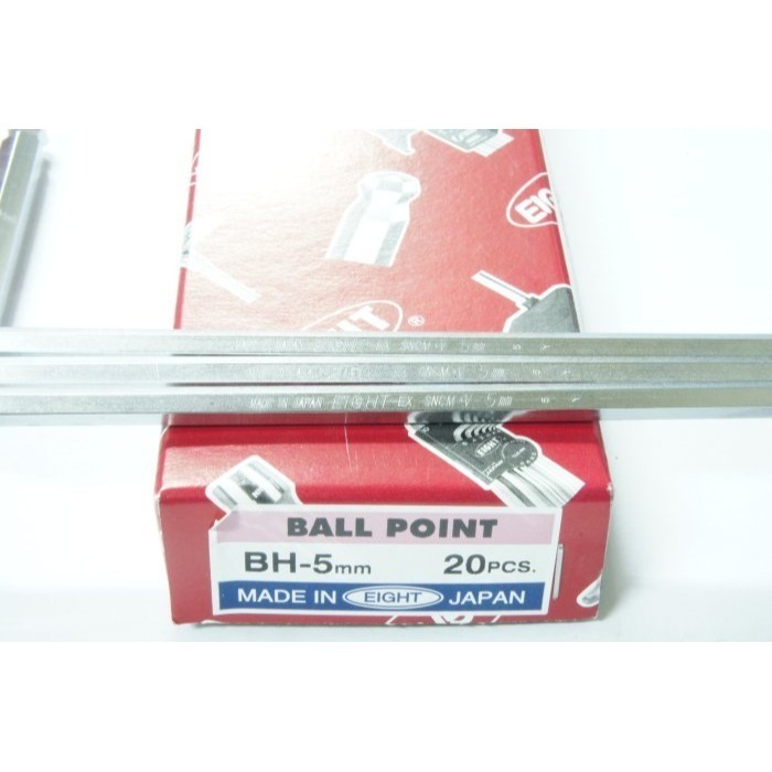日本 EIGHT 公制 BH-5 白金 球型 六角板手 016H 5.0 mm 球頭 六角扳手-細節圖4