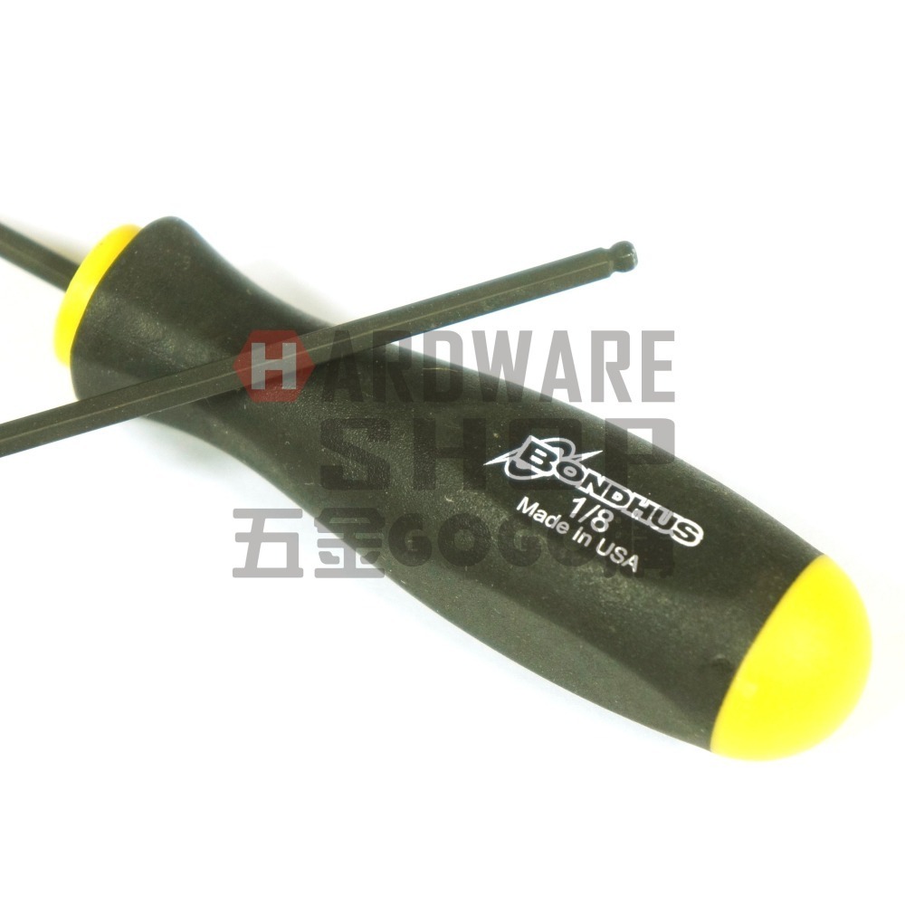 美國 BONDHUS 英制 10707 1/8 超長 六角起子 球型 六角板手 球頭 六角扳手-細節圖4