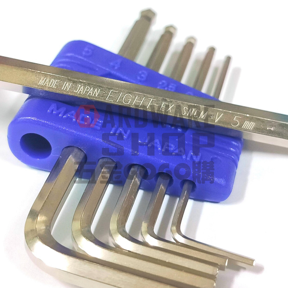 日本 EIGHT 公制 TS-6 6支組 1.5~5.0mm 白金 多角 球型 標準 六角板手 球頭 六角扳手 TS6-細節圖4